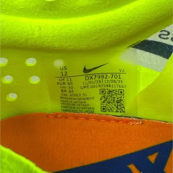 Nike ZoomX Dragonfly XC Cross Country Volt Spikes Shoes Mens Size 12 DX7992-701 - Picture 11 of 11